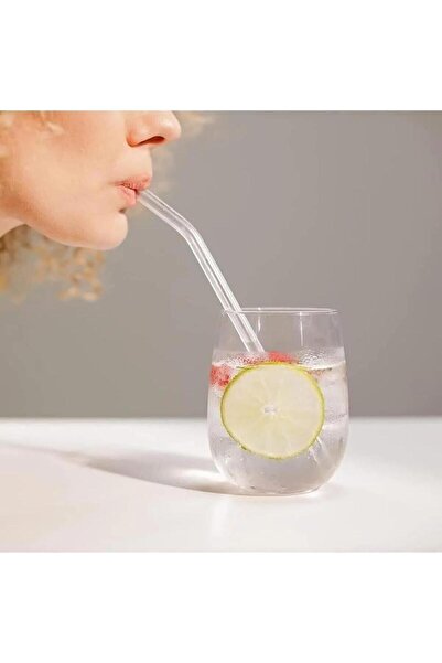 TEKTEN HOME 12-Piece Glass Straw and Straw Cleaning Brush, Thick Glass Straw