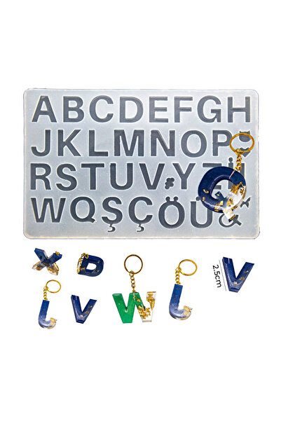 Getshopmini Epoksi Harf Kalıbı Alfabe Kalıbı Silikon 2.5cm EM239