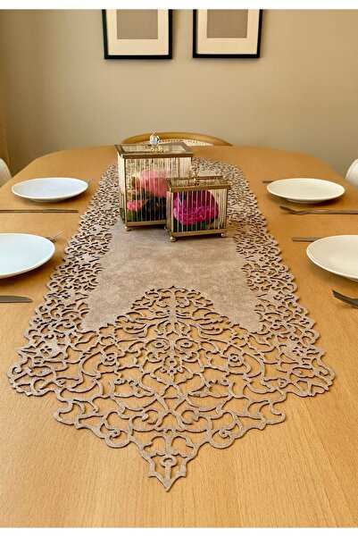 Ergüven Home بيج داكن (لون حجري) قماش سويدي رفيع مقاس 40 × 140 سم