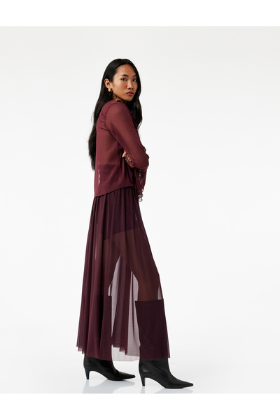 Koton Gipeli Bow Detailed Lined Long Tulle Skirt