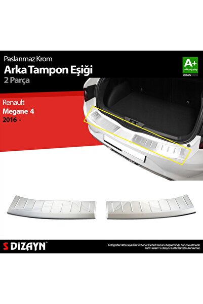 S-Dizayn Renault Megane 4 HB Krom Arka Tampon Eşiği 2016-2020