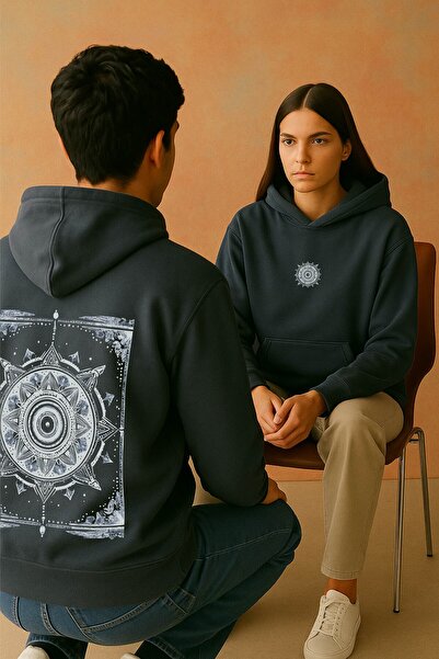 By Caspita Fashion هودي Lenithra Kilim مطبوع على الظهر للجنسين مقاس كبير