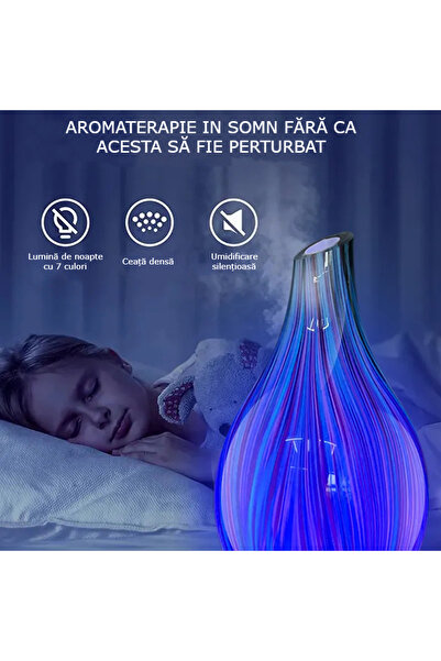 GBV LOGIC Difuzor aromaterapie,cu ultrasunete GBV LOGIC cu ulei aromatic , 3D, 7 culori LED reglabile