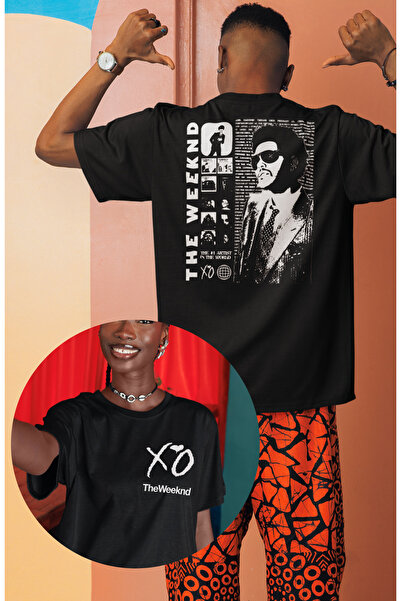 Fuddy Moda Tricou The Weeknd XO cu imprimeu pe spate pentru bărbați și femei