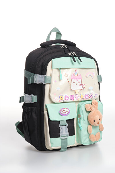 Roxbros Kore Kawaii Tarzı Dondurma Desenli Çok Bölmeli Ilkokul Sırt Çantası, Kız Çocuk Okul Çantası