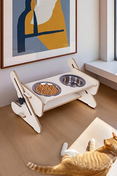 Patihomes Kedi Mama Kabı Ve Su Kabı - Yükseklik Ve Açı Ayarlı