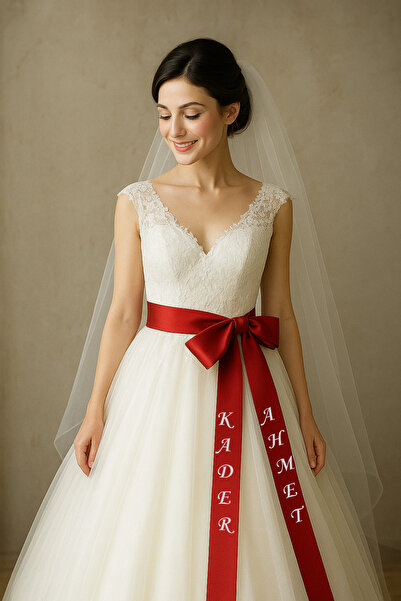 imzatasarım Kişiye Özel İsimli Gelin Bel Kuşağı, İsme Özel Gelin Kurdelesi Be...