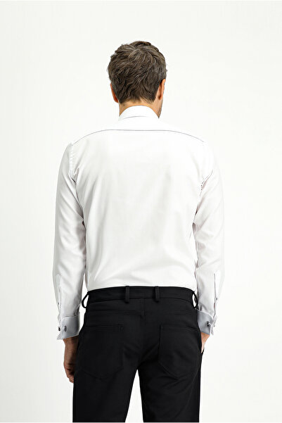 Kiğılı Πουκάμισο Ata Collar Slim Fit Slim Fit Βαμβακερό που σιδερώνει εύκολα