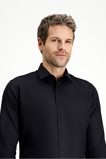 Kiğılı Cămașă clasică din bumbac din satin, cu mânecă lungă, slim fit