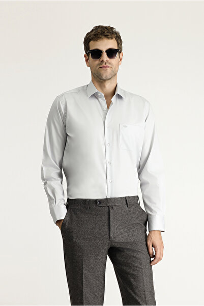 Kiğılı Non Iron Satin - Cămașă clasică din bumbac cu mânecă lungă