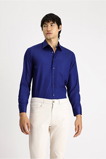 Kiğılı قميص قطني كلاسيكي بأكمام طويلة من الساتان غير الحديدي