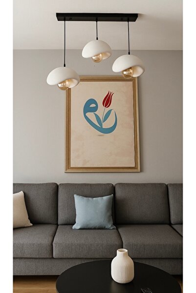 EDESİNG Moon Light Evo 3 - 3 Lü Sarkıt Avize Rustik E27 Modern Avize Bohem Beton Görünüm