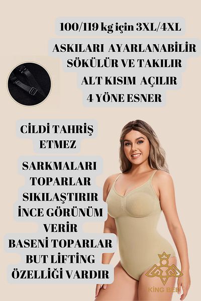 King Bee Bodysuit Bottom Tie Adjustable Strap - Seamless Basen Lifter Women's Corset