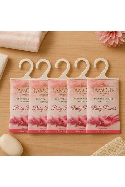 J'AMOUR Baby Powder Askılı Dolap ve Çekmece Kokusu 5’li Paket – Uzun Süre Kal...