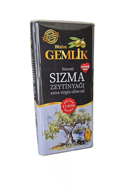 BİZİM GEMLİK Sızma Zeytinyağı 5 lt. (Naturel & Soğuk Sıkım Taş Baskı)