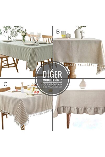 HOME ART ATELIER hand made Ruffled Natural Vintage Premium Linen Tablecloth / Sofa Cover
