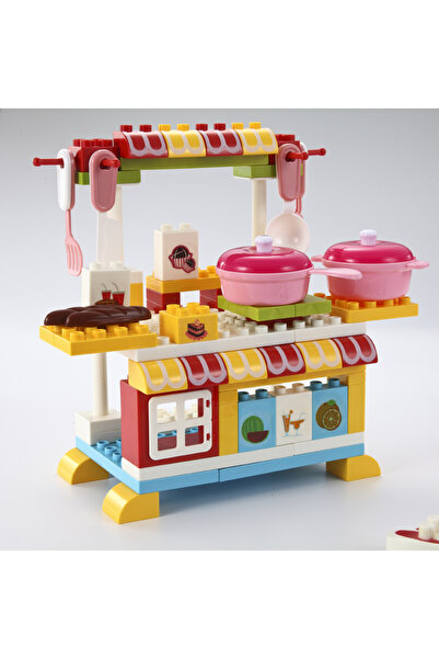 KidLe Shuer 81 Piece Building Blocks Children's Simulation Kitchen Set