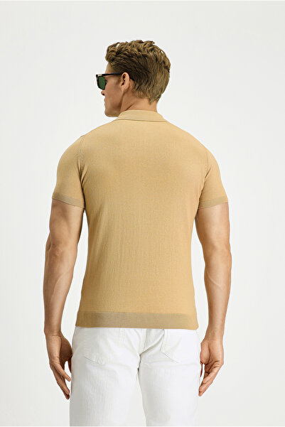 Kiğılı Slim Fit Dar Kesim Pamuk Polo Yaka Triko Tişört