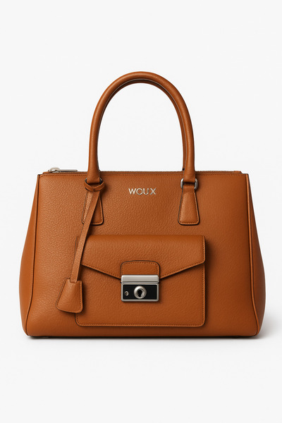 Deriderim Tan Genuine Leather Brown Classic Hand Shoulder Bag