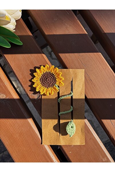 Sustaina Craft El Yapımı Örgü Ayçiçeği Kitap Ayracı – Vintage Tasarım