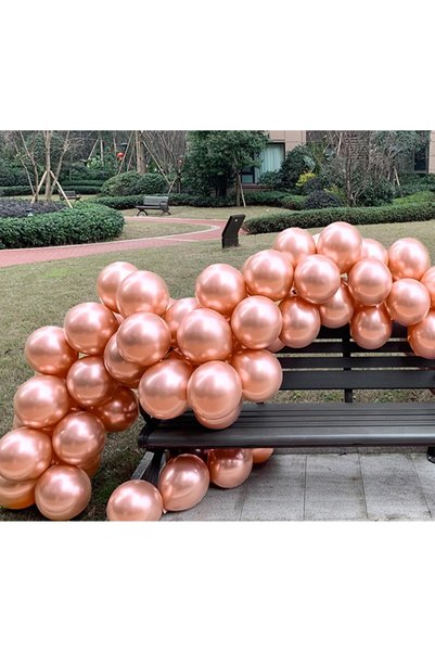 BALON DİYARI 40 Rose Gold Metallic Pearlescent Balloons