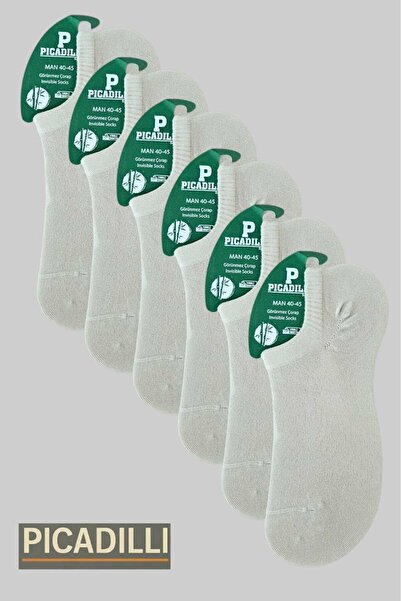 Picadilli 6 Pack Sneakers Men's Socks Bamboo Comfortable Invisible Socks Beig...