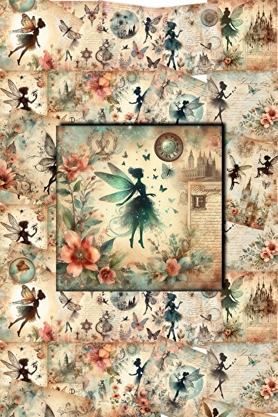 Pink Swan Craft Siluete de zâne vintage - Set de autocolante cu etichete pentru albume de însemnări Bullet Journal Mat Planner