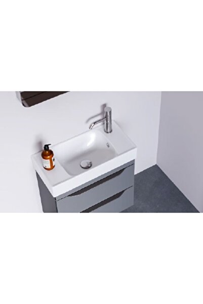 Turkuaz Sharp Etajerli Lavabo 60x30 Cm (SAĞDAN BATARYA DELİKLİ)(DOLAP HARİÇ)