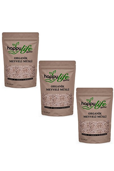 Happy Life Organik Meyveli Musli 400 gr X 3 Adet