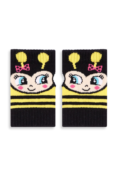 Denokids Bee Girls Παιδικά Γάντια Χωρίς Δάχτυλα