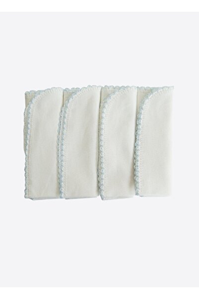 kitikate Organic Basic 4 Pack Mouth Wipes - Ecru Blue