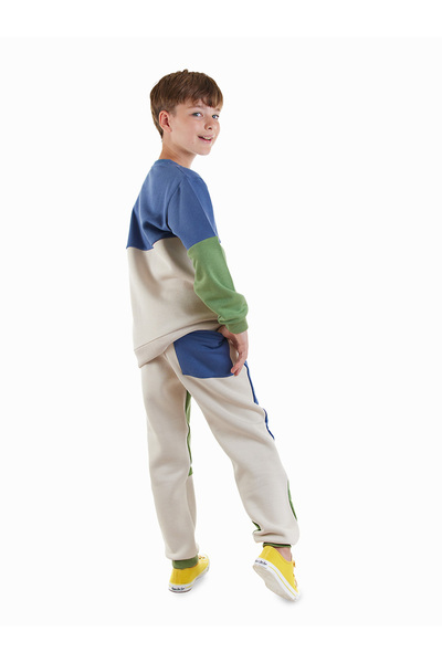 Denokids Color Blocked Boys Tracksuit Set