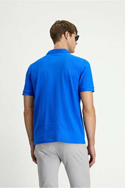 Kiğılı Μπλουζάκι με κέντημα από βαμβακερό κέντημα με κανονική εφαρμογή, μη κυρτό μπλουζάκι με γιακά πόλο