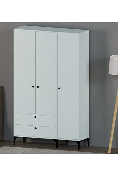 Alfimo Mobilya BOHEM 3 KAPAKLI BEYAZ GÖVDE BEYAZ KAPAKLI ÇOK AMAÇLI DOLAP AFM202
