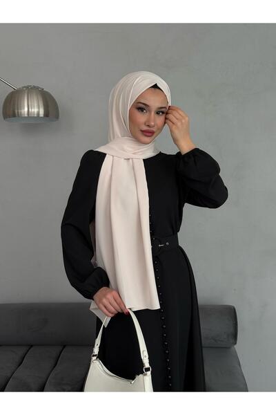 Butik ÖZEL DOKUNMUŞ LÜKS MEKKE İPEĞİ ŞAL&YUMUŞAK VE ZARİF DOKUNUŞLU KREM RENK