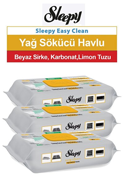 Sleepy Easy Clean Yağ Çöüzücü Havlu 30'lu 3 Paket