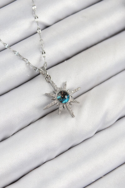 STİLLOVE قلادة نسائية من الفولاذ 316L مرصعة بحجر الزركون ستار ستار موديل فضي ...