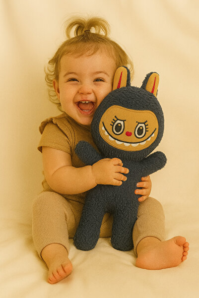 cabbaroğlu ticaret Labubu Peluş Bebek Dekoratif Yastık, Uyku Arkadaşı Labubu Oyuncak