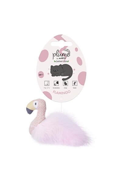 M-PETS Plume Flamingo Catnip Cat Toy Pink