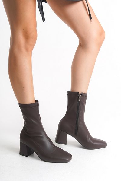 Solo Bag Stretch Zippered Women's Block Heeled Boots