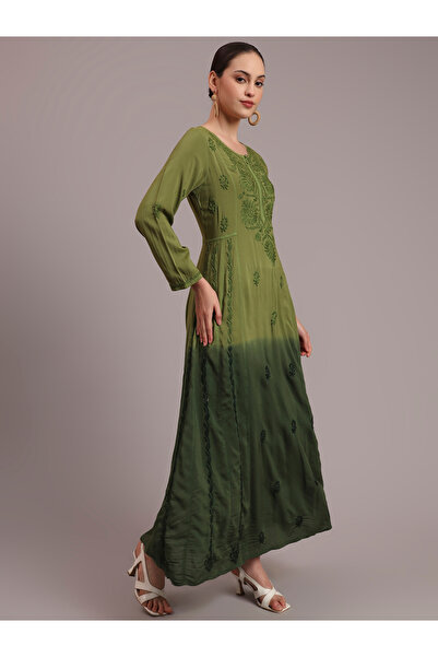 alaya Hand Embroidered Chikankari Modal Ombre Jalabiya-AL4018