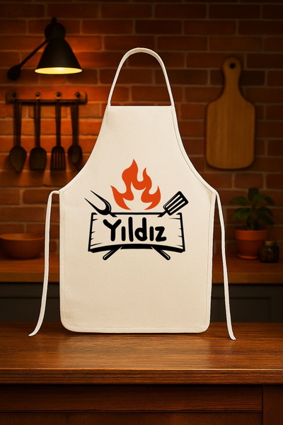 Hediye Molası Kişiye Özel Karikatür Fotoğraflı ve İsimli Mutfak Önlüğü Steak