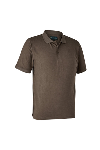 Deerhunter Gunnar Polo Shirt, Brown Leaf Melange