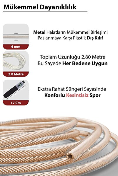 Delta Gümüş Renk Çelik Tel Toplam Atlama Sayısı Göstergeli Atlama İpi