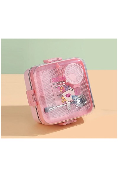 ALPA STORE Fixpoint 1190 ml Stainless Steel Lunch Box Lunch Box 2 Layer with Spoon and Sauce Bowl