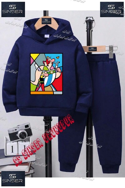 SS SİNSER Παιδικό Unisex Σετ Φόρμας με Κουκούλα με Ειδική Στάμπα "ASTERIKS OB...