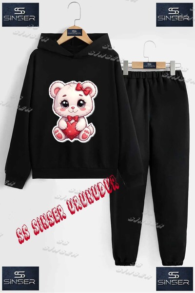 SS SİNSER Детски унисекс комплект спортен екип с качулка и специален принт „C...