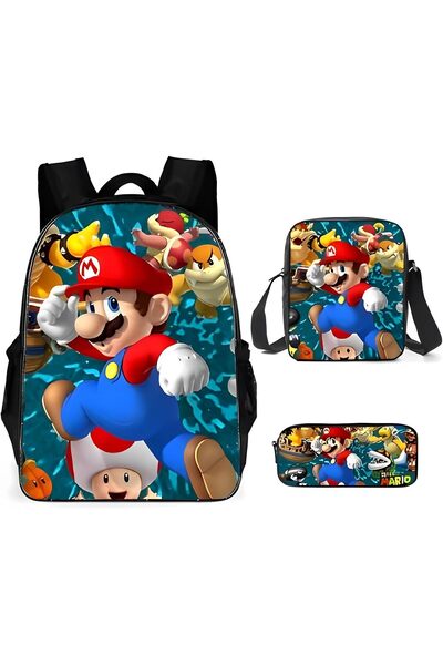 Alcoach حقيبة ظهر مدرسية من Coach Super Mario Brothers مقاس 16 بوصة، مجموعة م...