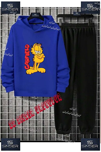 SS SİNSER Παιδικό Unisex Σετ Φόρμας με Κουκούλα και Ειδική Στάμπα "GARFIELT K...