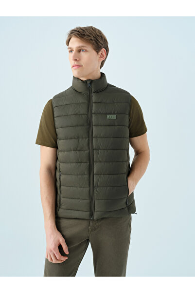 Loft 2039302 Haki Erkek Sıfır Kollu Fermuar Cepli %100 Pamuk Yelek